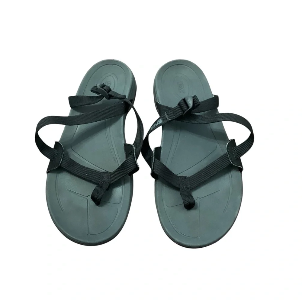 Teva Womens Black Ascona Flip Slide Sandals Size 8